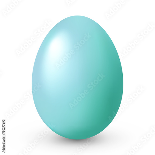 Realistic blue Easter Egg isolated on transparent background. Vector illustration