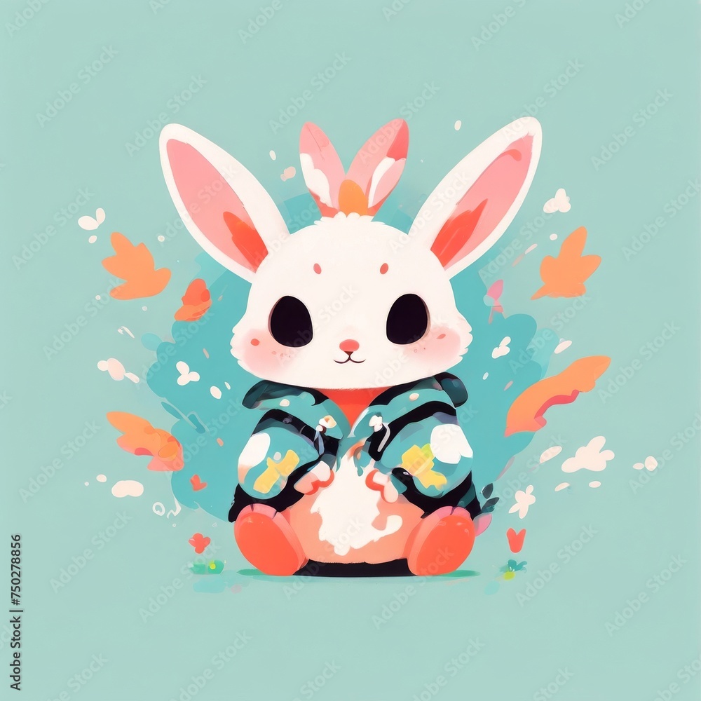 Fototapeta premium color pop art of bunny