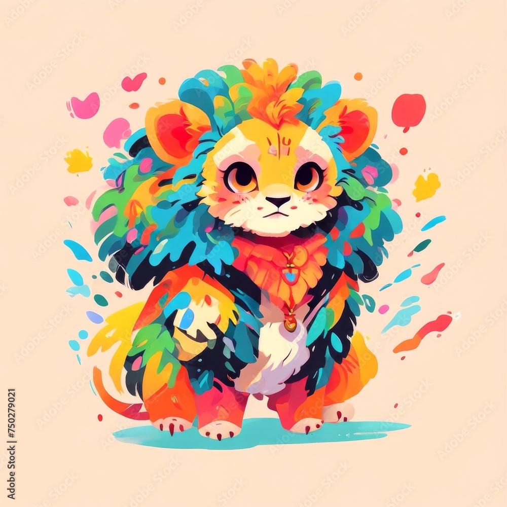 color pop art of lion color pop art of lion