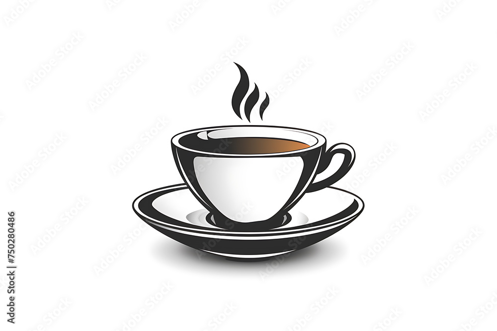 Obraz premium coffee cup icon or poster for coffee shop design 