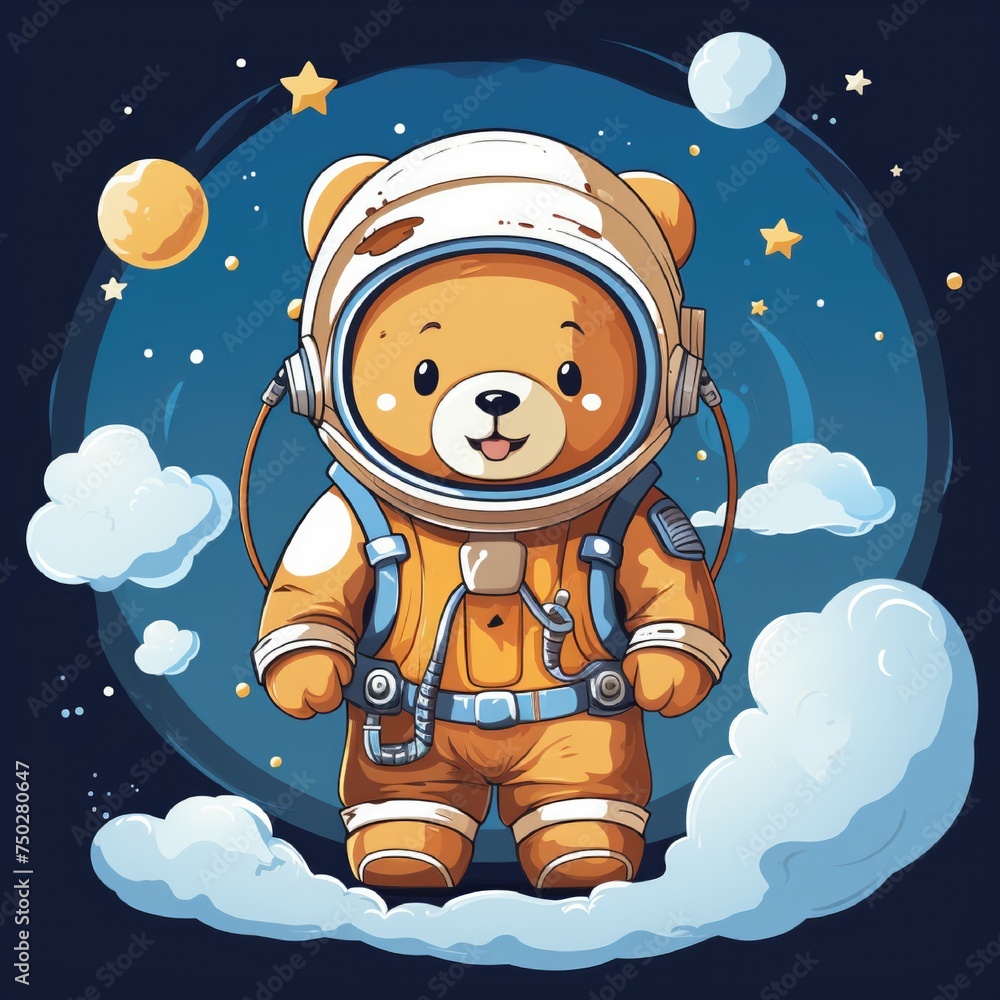 kid bear astronaut illustration kid bear astronaut illustration