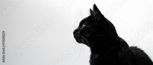 Black Cat Isolated on White Background © Korey