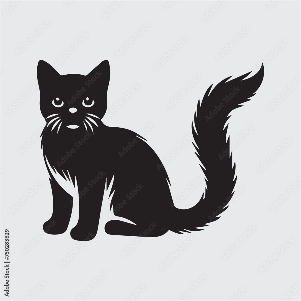 black cat on white black cat on white