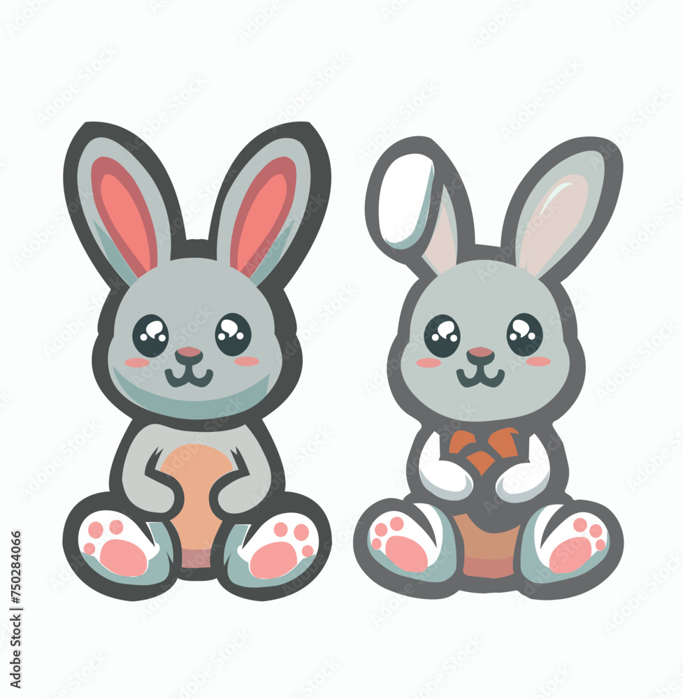 Easter bunny with cute pair. Easter bunny with cute pair.