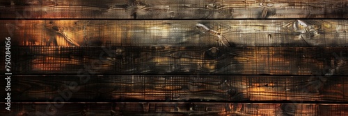 Close Up of Wooden Wall With Painting. Generative AI