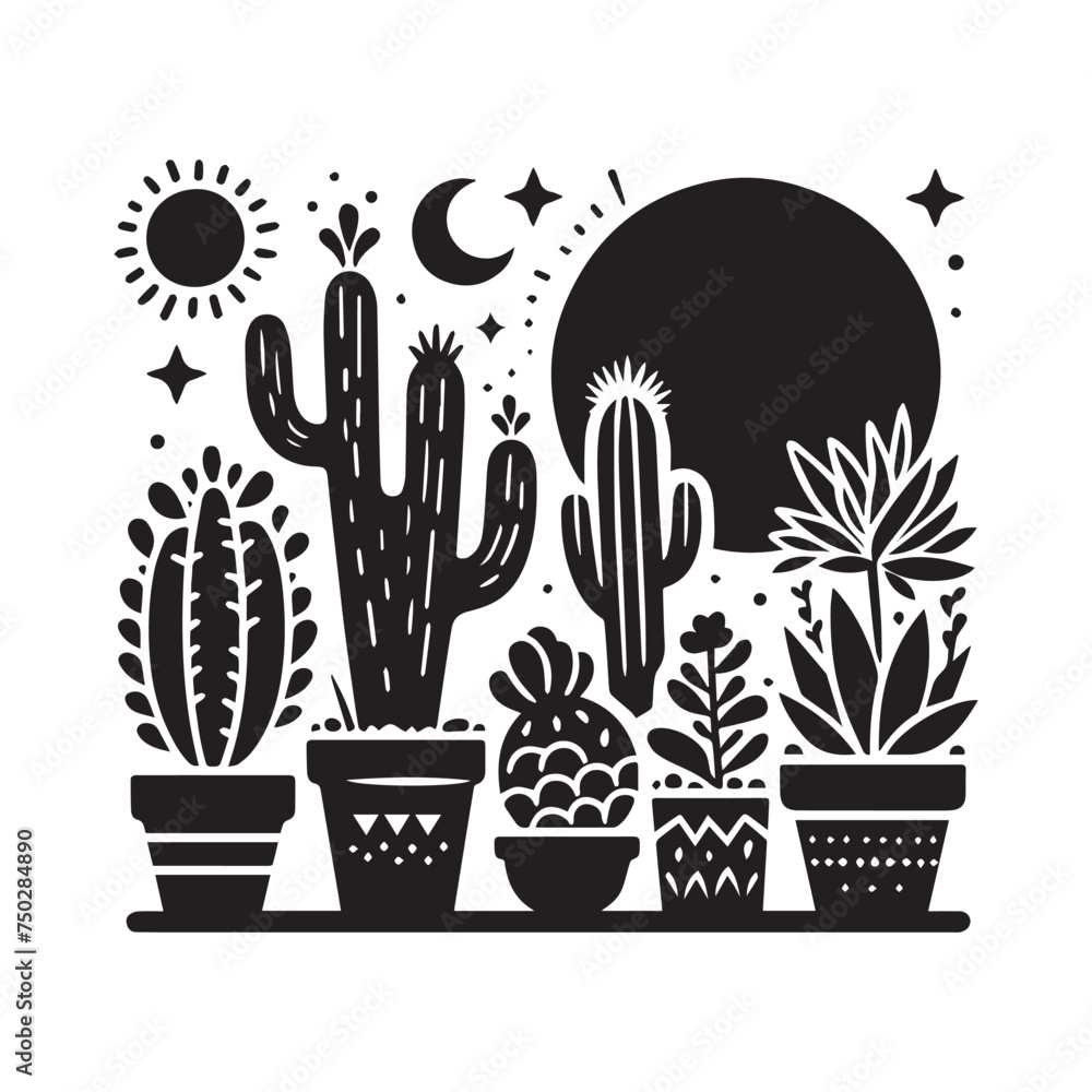 cactus silhouette cactus silhouette