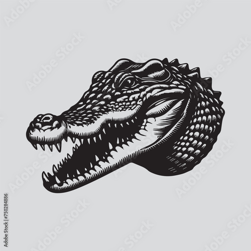 crocodile head silhouette © creativediastudio