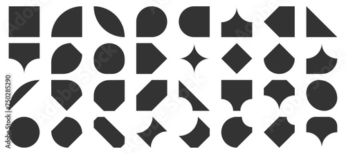 Set of abstract retro shapes, contemporary bauhaus swiss vintage playful collection element. Vector illustration