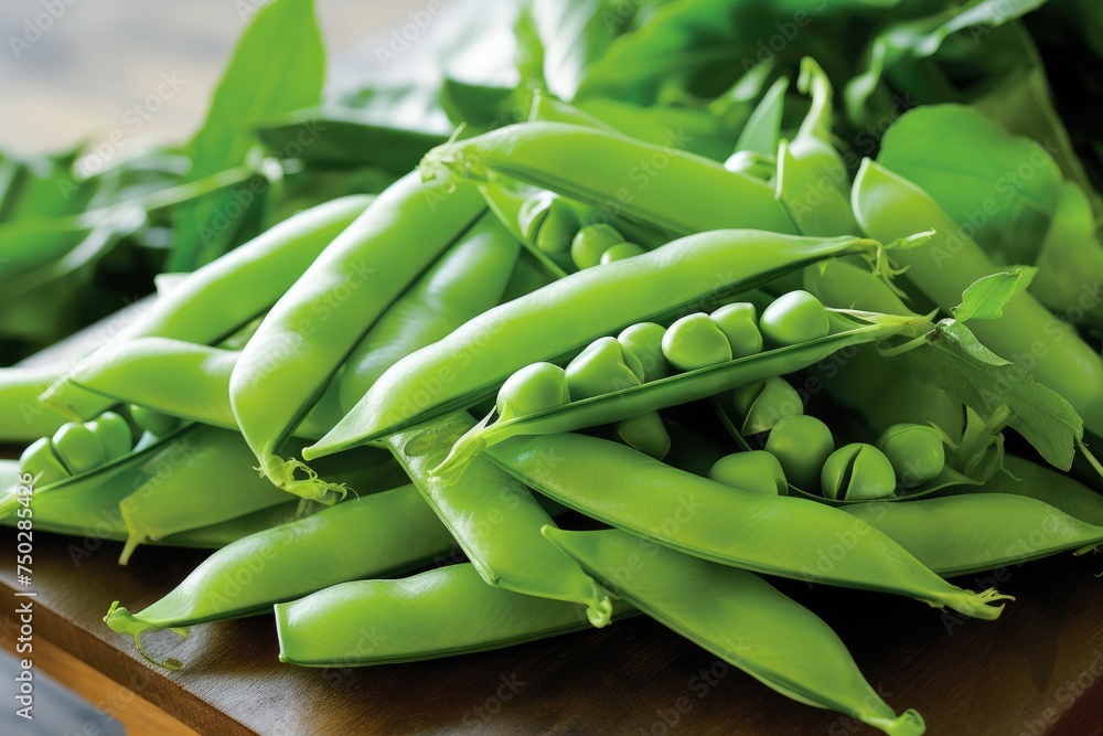 Snow peas, vegetable , white background.