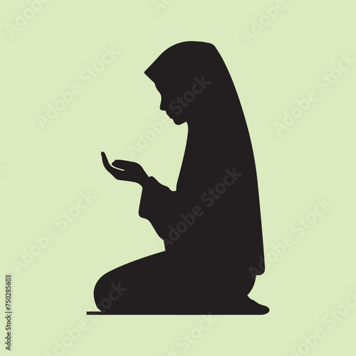 silhouette of a woman praying