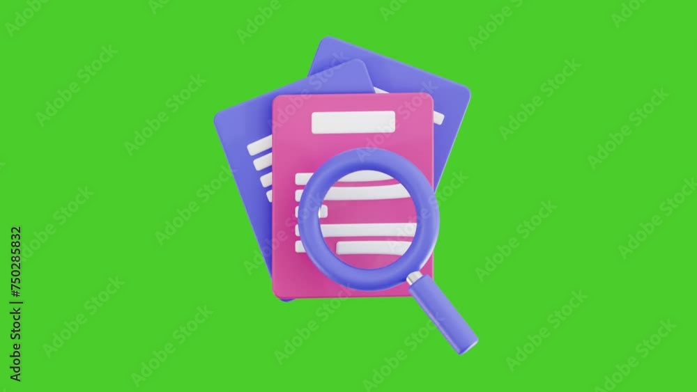 3D Animation of Research File with Transparent Background 3D Animation of Research File with Transparent Background