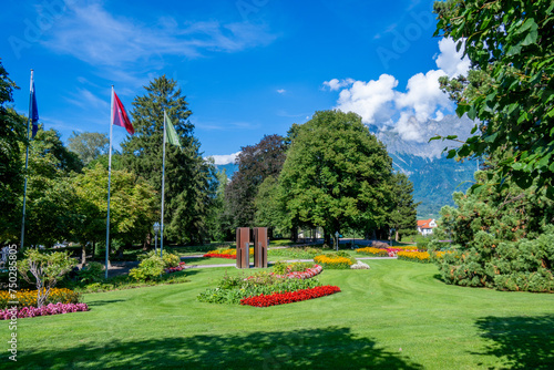 Kurpark in the the Spa City of Bad Ragaz, Canton of St. Gallen, Switzerland photo