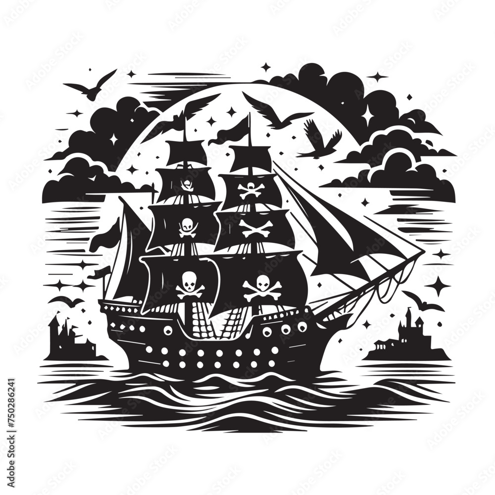 Fototapeta premium ship on the sea