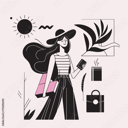 Wallpaper Mural person with a suitcase Torontodigital.ca