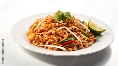 Pad Thai isolated on a white background