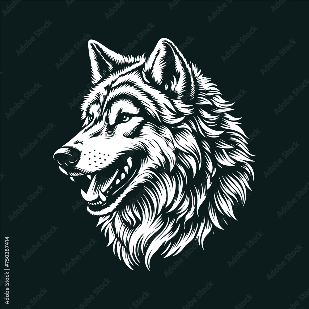 Fototapeta premium wolf head vector