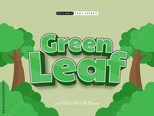 green leaf editable text effect