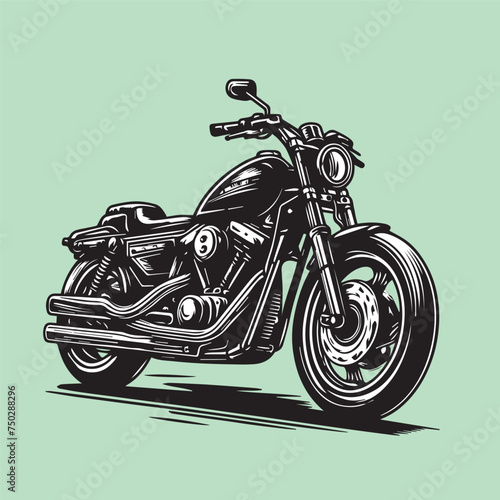 motorcycle on a green background