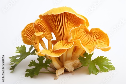 Chanterelle mushroom, vegetable , white background.