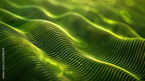 Abstract organic green lines as wallpaper background illustration. Generative AI.