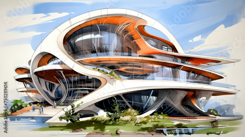 a futuristic house, futuristic modern house plans