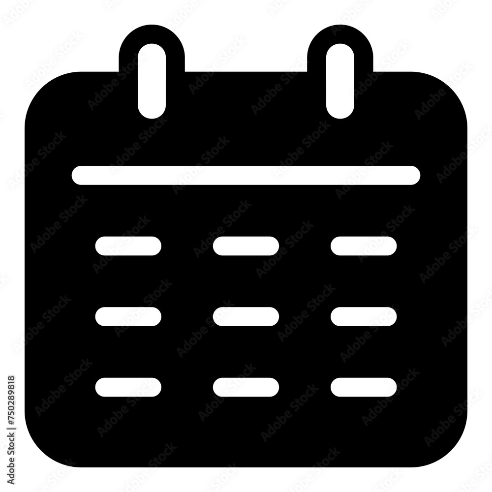 Calendar icon for organized schedules and planning Calendar icon for organized schedules and planning