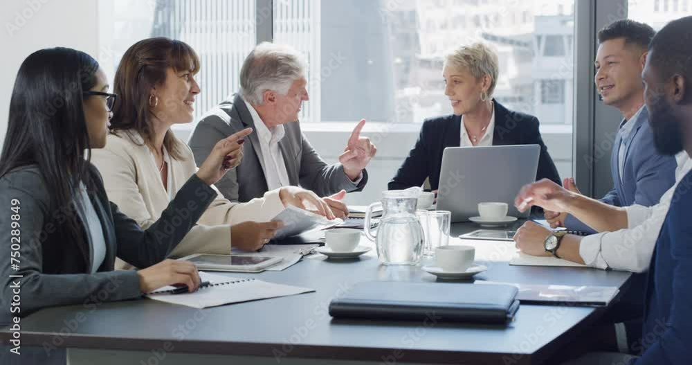 Business people, planning in meeting and documents for review, feedback and collaboration in accounting. Corporate boss, executive or senior leader with employees for financial report and discussion Business people, planning in meeting and documents for review, feedback and collaboration in accounting. Corporate boss, executive or senior leader with employees for financial report and discussion
