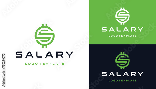 Initial Letter S USD Dollar Currency with Circular Circle Grid For Money Salary Investment Profit Logo Design