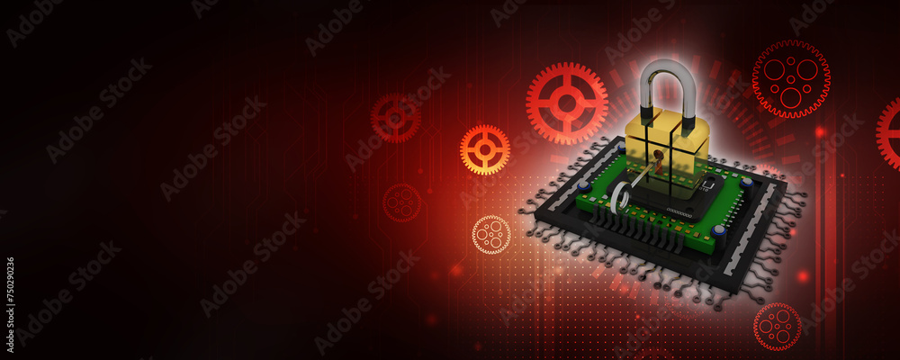 3d rendering lock protected microchips
3d rendering lock protected microchips