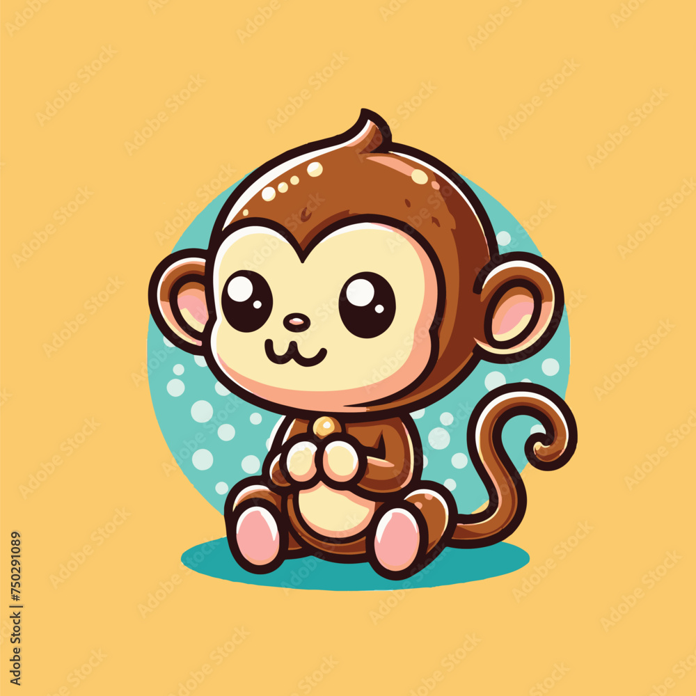 Obraz premium baby monkey cute cartoon
