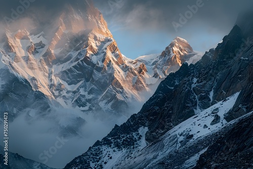 Pakistans Stunning Peaks at Sunrise photo