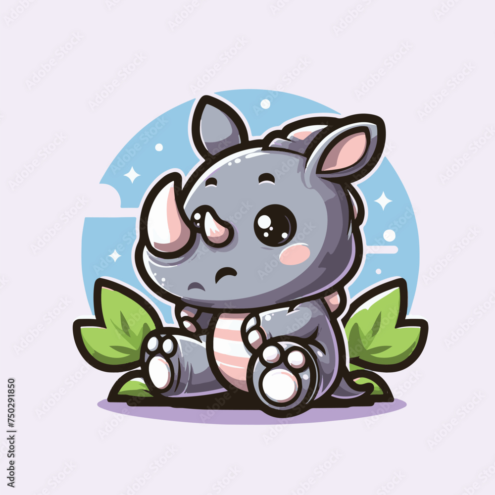 cute baby rhinoceros cartoon vector illustration cute baby rhinoceros cartoon vector illustration