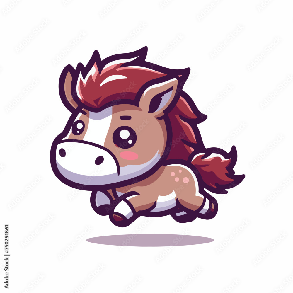 cute baby horse cartoon vector illustration