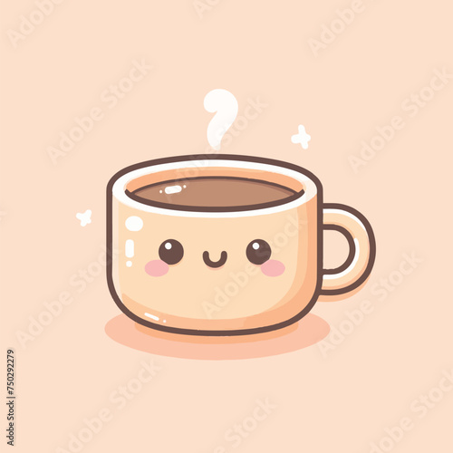 cup of coffee cute cartoon vector illustration