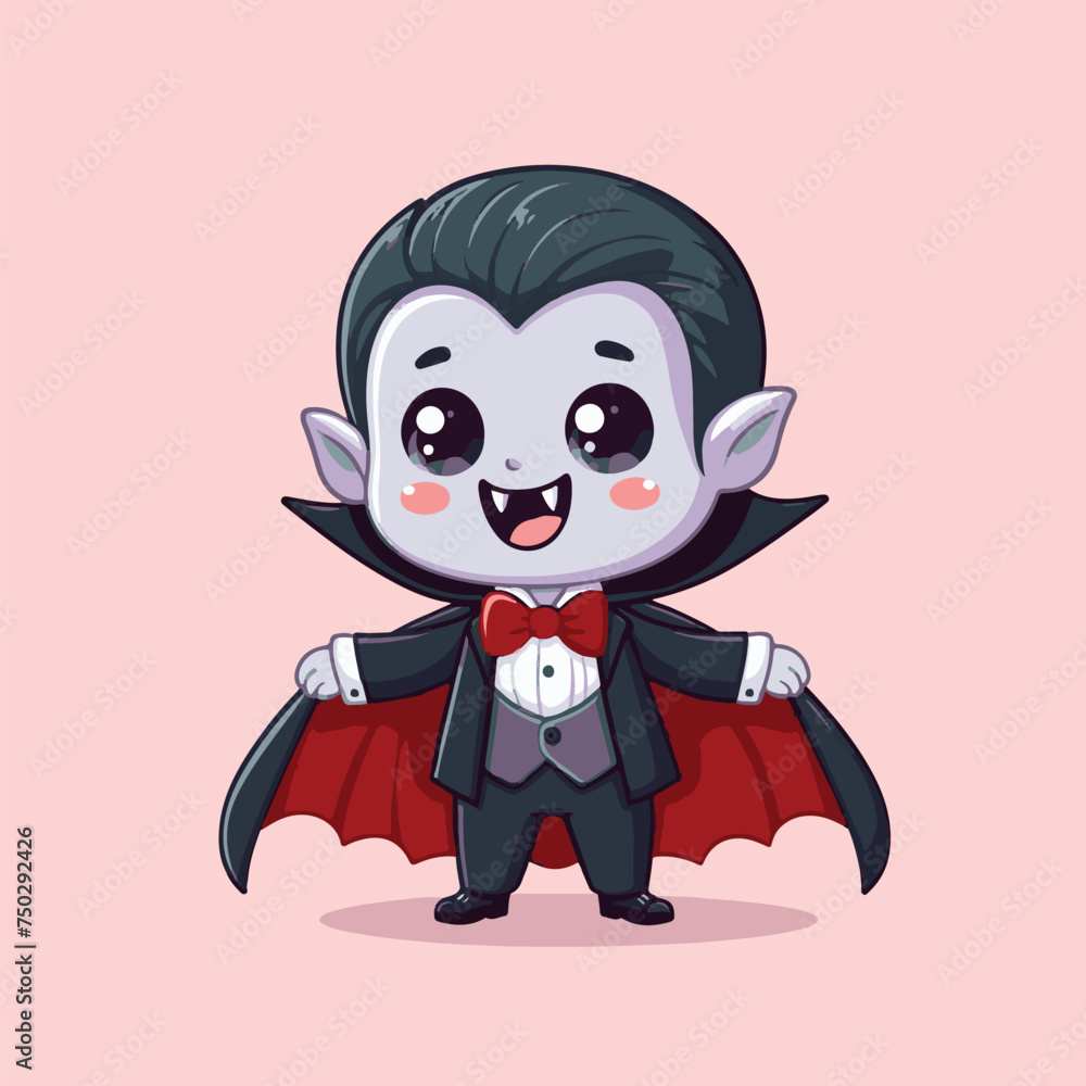 cute cartoon child vampire vector illustration