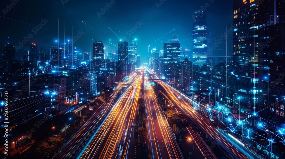 essence of smart cities transformed by 5G, where every aspect of urban life is interconnected and optimized