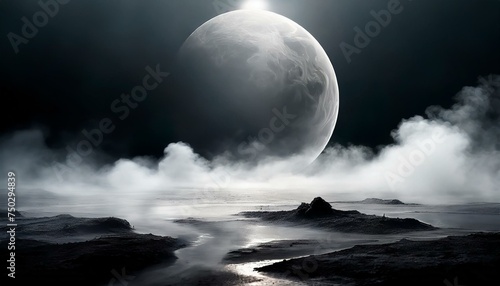 Smoke black ground fog cloud floor mist background steam dust dark white horror overlay.