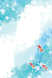金魚　夏　水彩　和柄　背景