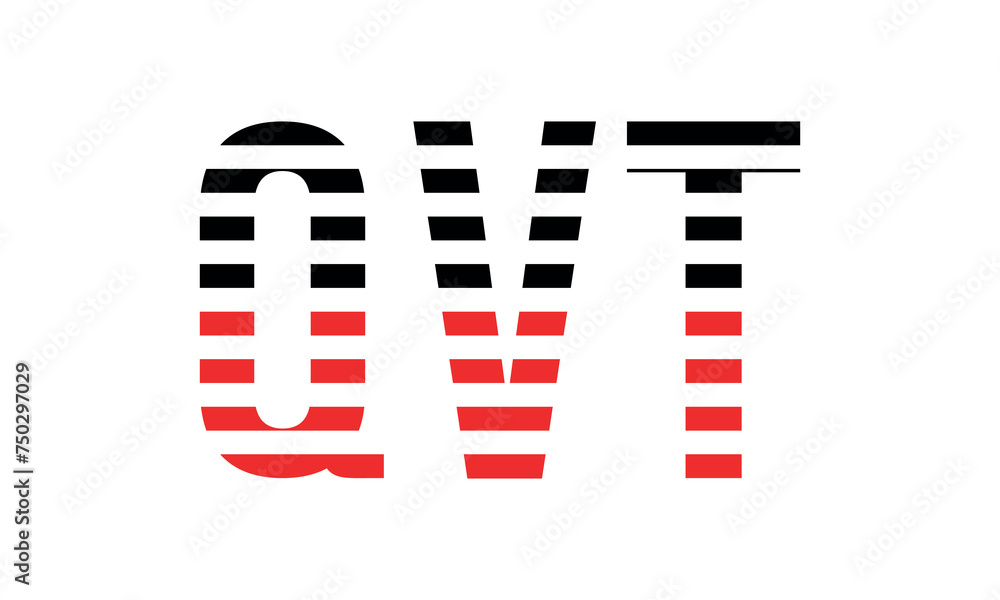Fototapeta premium QVT three initial letter iconic line negative space minimal logo design vector template. monogram, abstract, wordmark, business, typography, minimalist, brand, company, flat, modern, unique, simple