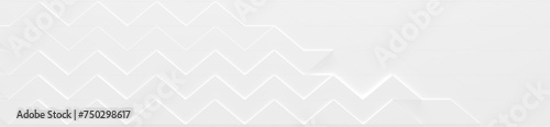 Wide White Zig Zag Style Background With Copy Space (Website Header) (3D Illu...