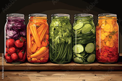 Doodle inspired Fermentation, cartoon sticker, sketch, vector, Illustration