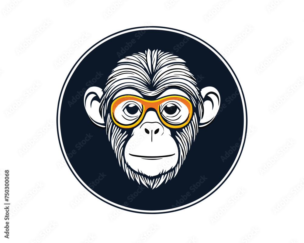monkey logo vector stylized white background
