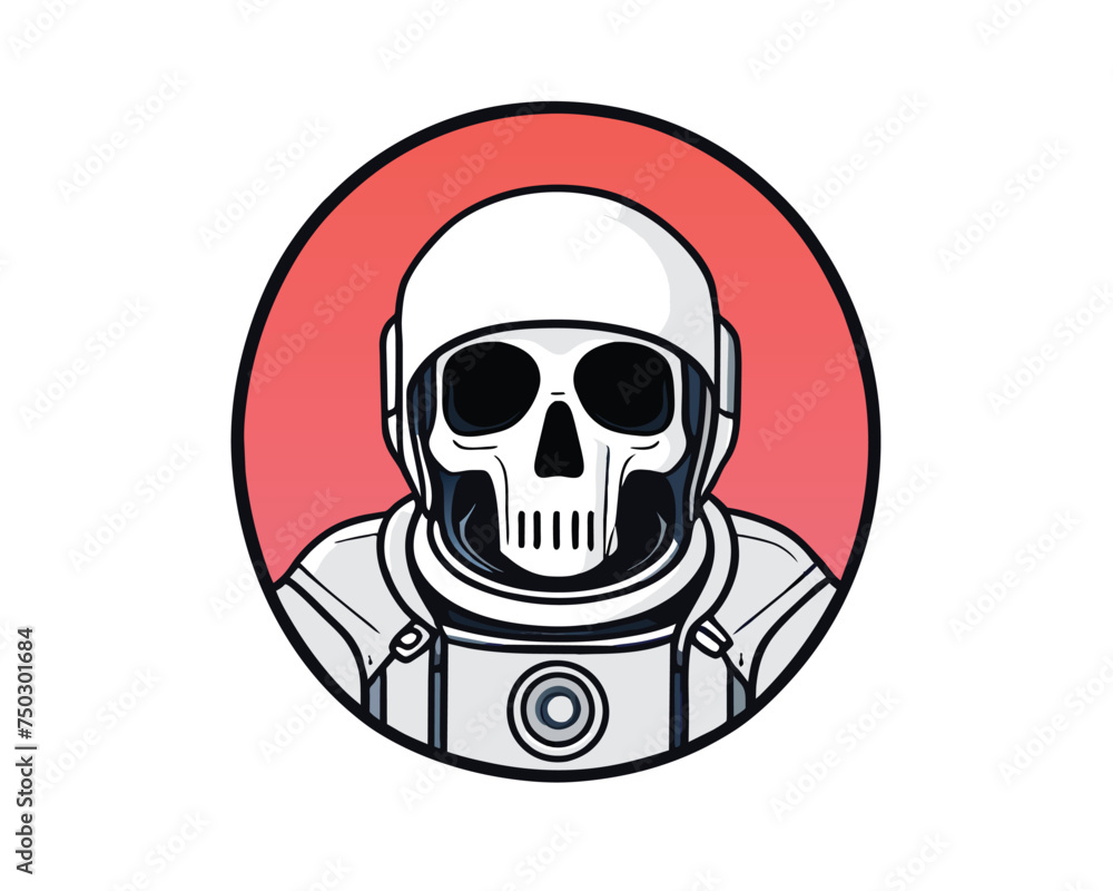 vector logo illustration skull helmet