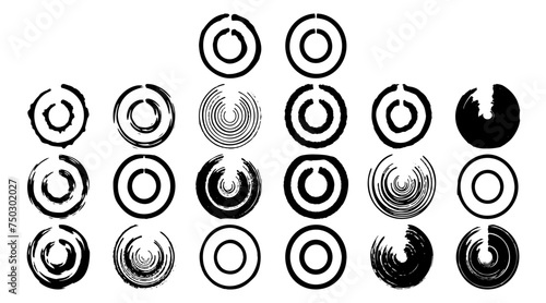 circle round element. doodle, hand drawn brush vector illustration