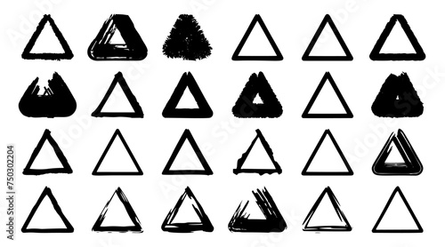 triangle element. doodle, hand drawn brush vector illustration