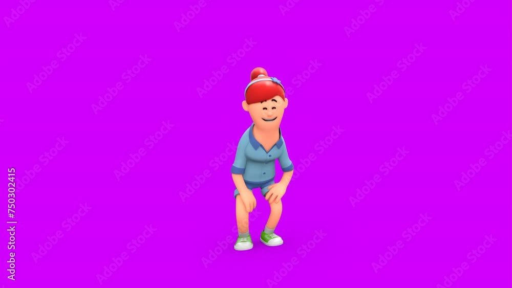 3D Cartoon Girl Laughing Out Loud Gesture Animation