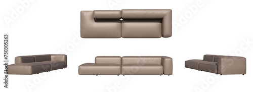 leather Block sofa I shape