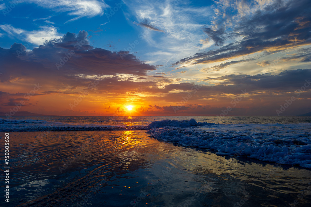 Sunset Beach Ocean Seascape Beach Sea Landscape Beautiful Colorful Landscape Sunrise Scenic