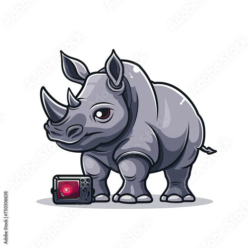  Rhino Gaming Cartoon  Isolated Transparent Background Images