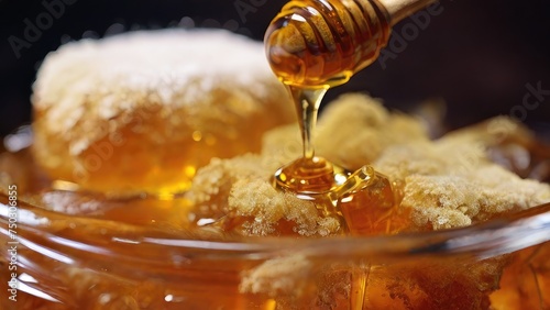 honey dripping from a spoon